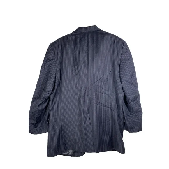 Jos A Bank Suit 44R 44 Regular Black Stripe Pinstripe 2B Executive Suit Corpcore